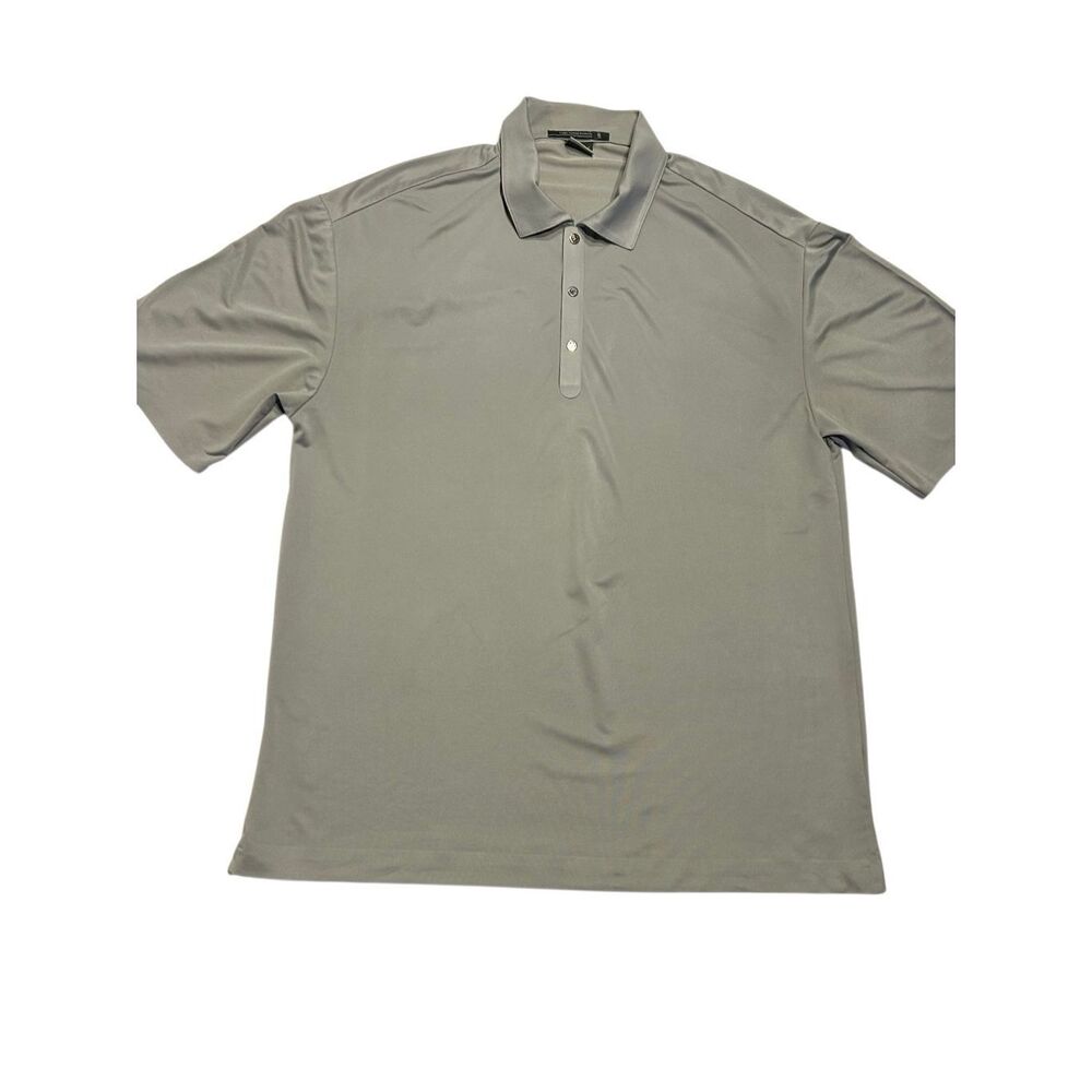 Nike Tiger Woods Platinum Golf Polo Shirt Men's Large Gray Fit Dry Shimmer Size